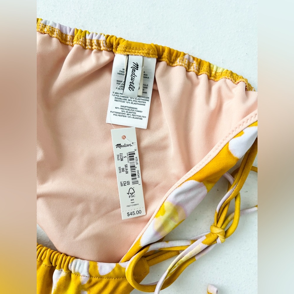 MADEWELL Second Wave String Bikini Bottom in Watercolor Floral - Picture 5 of 7